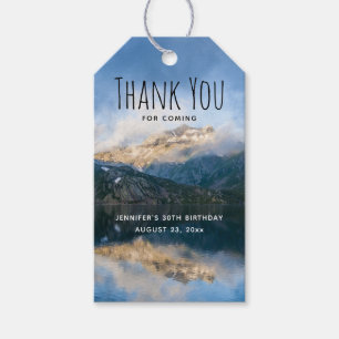 Étiquettes-cadeau Montagnes et lac Nature Anniversaire Merci