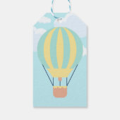 Étiquettes-cadeau Montgolfière verte et jaune dans le ciel (Dos)