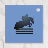 Étiquettes Cadeau Montrez le cavalier qui franchit un obstacle. (Dos)