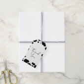 Étiquettes-cadeau Moo Cow Spots Imprimer Mariage noir et blanc (Avec de la ficelle)