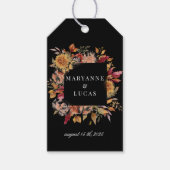 Étiquettes-cadeau Moody Autumn Floral Monogramme (Devant)