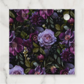 Étiquettes Cadeau Moody Gothic Purple Floral Mariage (Dos)