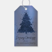 Étiquettes-cadeau Moody Joyeux Noël | Classy Dark Navy Blue Tree (Dos)