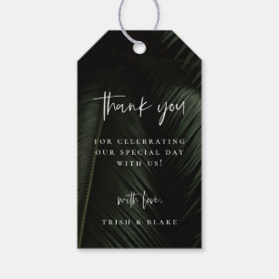Étiquettes-cadeau Moody Tropics Mariage Merci
