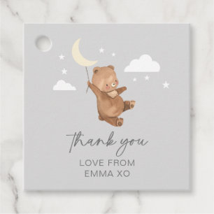 Étiquettes Cadeau Moon Stars Bear Baby shower