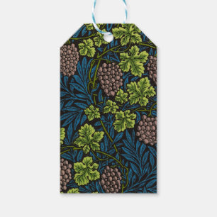 Étiquettes-cadeau Morris - Antique 1873 Motif de raisins et de feuil