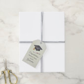 Étiquettes-cadeau Mortier noir gris, diplôme Graduation (Avec de la ficelle)