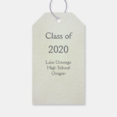 Étiquettes-cadeau Mortier noir gris, diplôme Graduation (Dos)