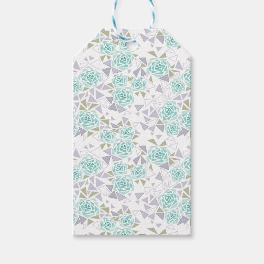 Étiquettes-cadeau Mosaïque, fleurs (Devant)