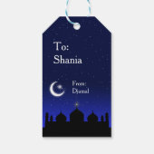 Étiquettes-cadeau Mosquée des étoiles de nuit de l'Aïd Moubarak (Dos)
