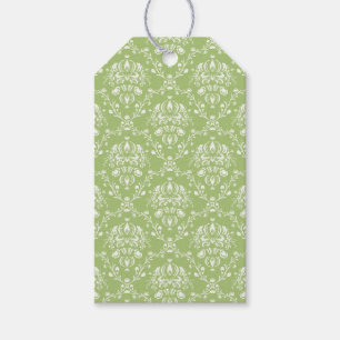 Étiquettes-cadeau Moss Green Damask