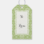 Étiquettes-cadeau Moss Green Damask (Dos)