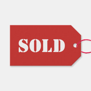 Étiquettes-cadeau Mot de typographie Rouge VENDU