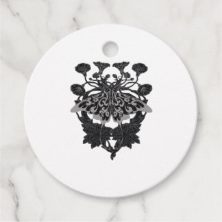 Étiquettes Cadeau Moth Talisman - Dessin Whimsigoth - Version blanch