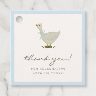 Étiquettes Cadeau Mother Goose Blue Baby Shower Thank You Favor Tags