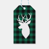Étiquettes-cadeau Motif à plaid Rustic Green Buffalo (Devant)