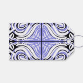 Étiquettes-cadeau Motif Abstrait mauve noir blanc (Devant (Horizontal))