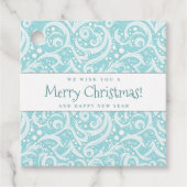 Étiquettes Cadeau Motif Abstrait turquoise Snowflake #10 ID1009 (Devant)