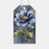 Étiquettes-cadeau Motif aquarelle fleur bleue (Dos)