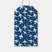 Étiquettes-cadeau Motif bleu blanc des avions (Devant)