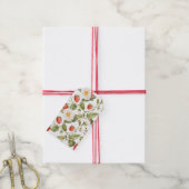 Étiquettes-cadeau Motif botanique de marguerite et de fraise vintage (Avec de la ficelle)