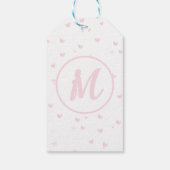 Étiquettes-cadeau Motif Coeur rose Fille Romantique Monogramme (Dos)