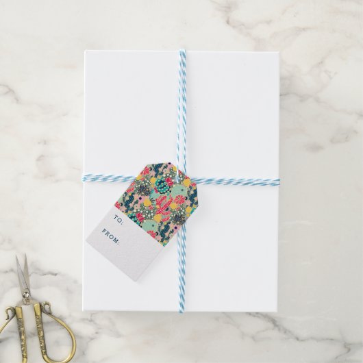 Étiquettes-cadeau Motif coloré Polka Dot Cactus (Avec de laficelle)