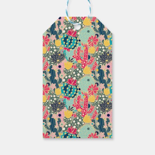 Étiquettes-cadeau Motif coloré Polka Dot Cactus (Dos)