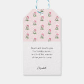 Étiquettes-cadeau Motif d'aquarelle des choux mignons Monogramme (Dos)