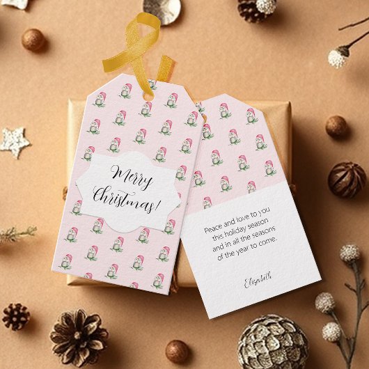 Étiquettes-cadeau Motif d'aquarelle des choux mignons Monogramme