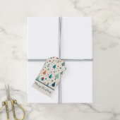 Étiquettes-cadeau Motif d'arbre de Noël rétro (Avec de la ficelle)