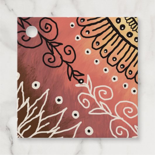 Étiquettes Cadeau Motif d'art drôle rouge (Devant)