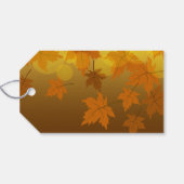 Étiquettes-cadeau Motif d'automne avec feuilles d'érable en chute et (Dos (Horizontal))