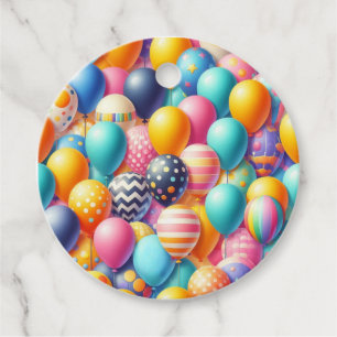 Étiquettes Cadeau Motif de ballons colorés