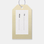 Étiquettes-cadeau Motif de bandes blanches Gold Foil (Devant)