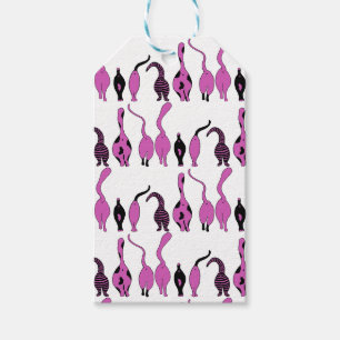 Étiquettes-cadeau Motif de boutons de chats violets