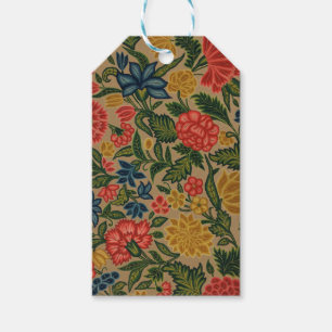 Étiquettes-cadeau Motif de broderie florale au crewel vintage