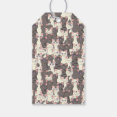Étiquettes-cadeau Motif de chats blancs et gris (Dos)