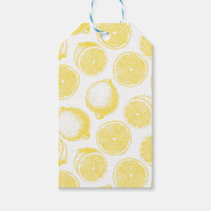 Étiquettes-cadeau Motif de citron à main
