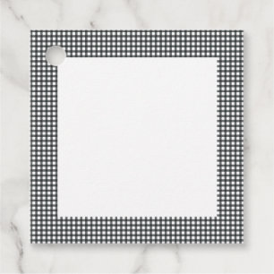 Étiquettes Cadeau Motif de contrôle de plaid noir et blanc