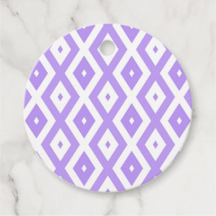 Étiquettes Cadeau Motif de diamants violet et blanc