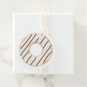 Étiquettes Cadeau Motif de Donuts Colorés Rétro pour une Fête Amusan