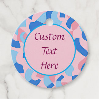 Étiquettes Cadeau Motif de doodle rose et bleu