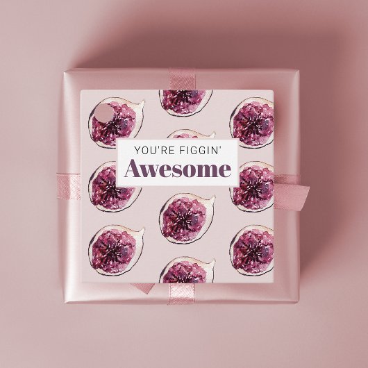 Étiquettes Cadeau Motif de Fig violet moderne & Vous êtes Figgin' Aw