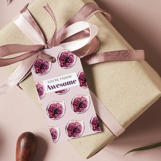 Étiquettes-cadeau Motif de Fig violet moderne & Vous êtes Figgin' Aw