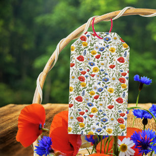Étiquettes-cadeau Motif de fleur sauvage Joli botanique Floral Éléga