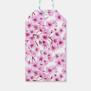 Étiquettes-cadeau Motif de fleurs de cerisiers