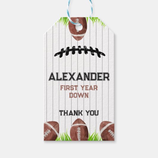Étiquettes-cadeau Motif de football 1E année de bas (Devant)