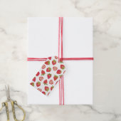 Étiquettes-cadeau Motif de fraises rouges (Avec de la ficelle)