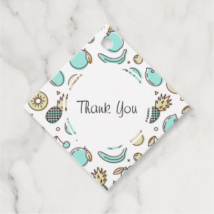 Étiquettes Cadeau motif de fruits à l'état Merci de dessin de la lig